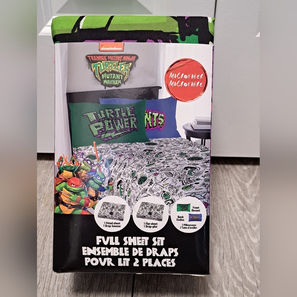 Nickelodeon Teenage Mutant Ninja Turtles 4PC Full Sheet Set - Green and Black
